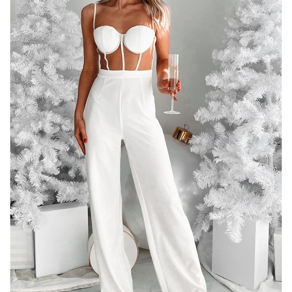 NanaMacs Pants - NanaMacs Chic White Jumpsuit